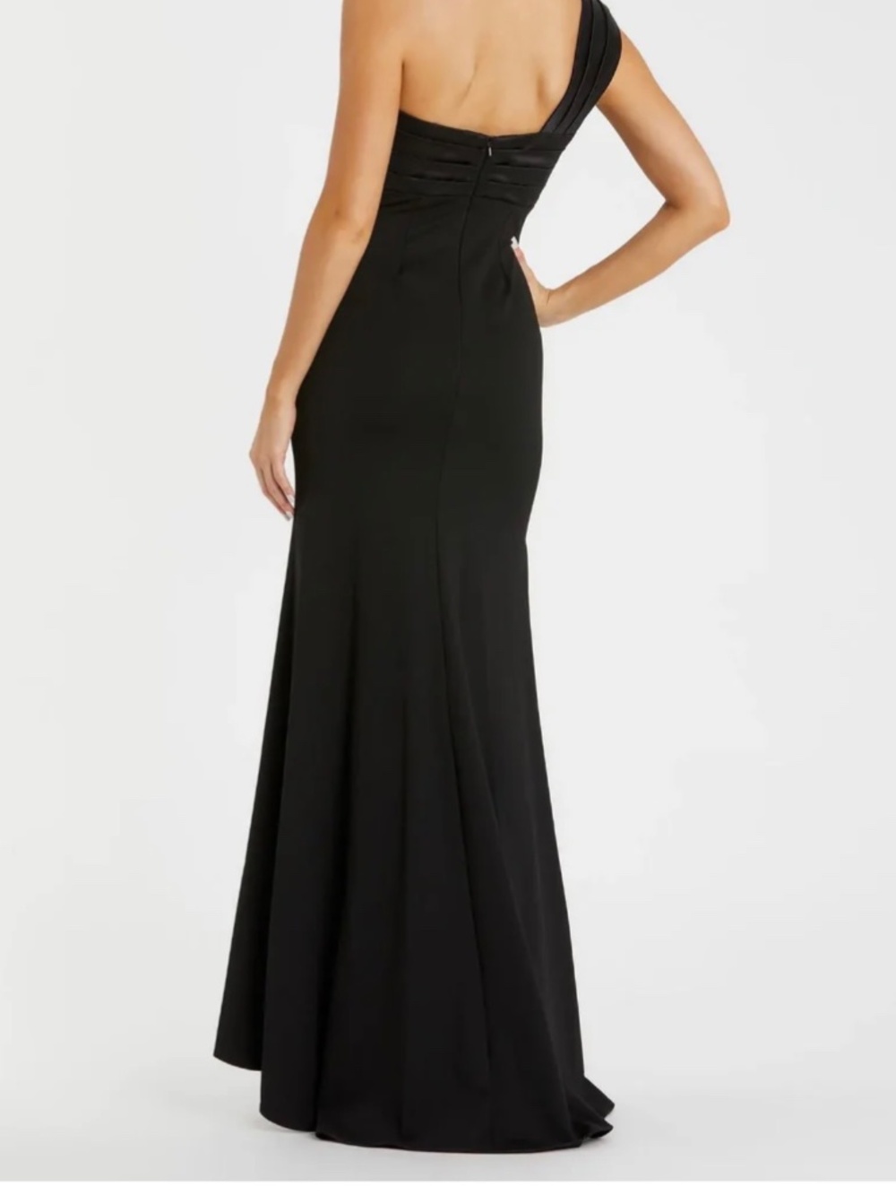 Mac Duggal One Shoulder Draped Trumpet Gown - Picture 2 of 2